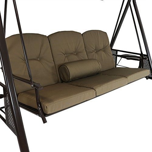 Imagen 3 de 7 de Sunnydaze Banco Columpio Para Patio Al Aire Libre Para 3 Per