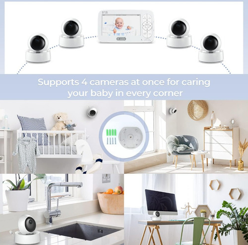Dr. Meter Monitor De Bebe 5 Pulgadas Con 2 Cámaras Hd (Reacondicionado)