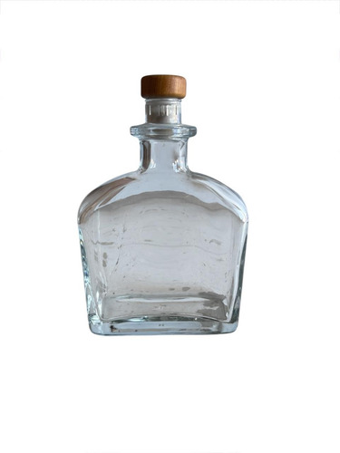 2 Botellas De Vidrio 700ml Cuadrada Con Corcho Agua