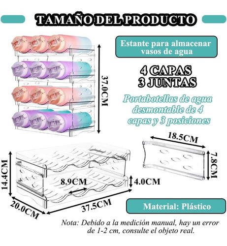 Porta Botellas Apilables Organizador De Plástico 3 Enlaces