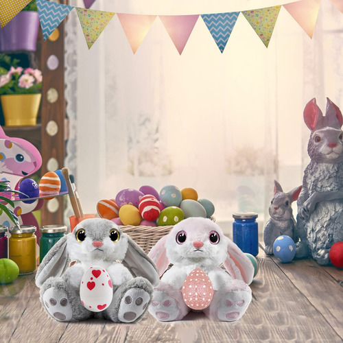 Nleio Peluche De Conejo De Peluche, Conejo De Peluche De 8.. Color Animales De Peluche De Conejo Gris De 8.5 Pulgadas
