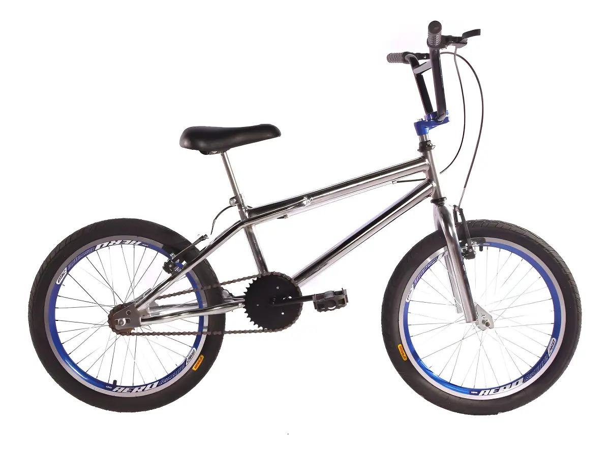Bicicleta BMX DNZ Cross Aro 20 V-brakes Preta Quadro Aço Alumínio