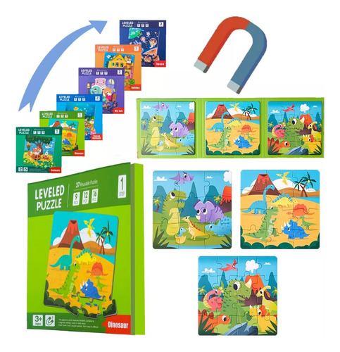 Magnético Rompecabezas Juguete Puzzle Estilo Libro Para Niño