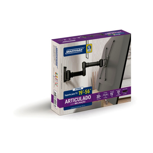 Suporte Multivisão STPA50 de parede para TV/Monitor de 19" até 56" preto