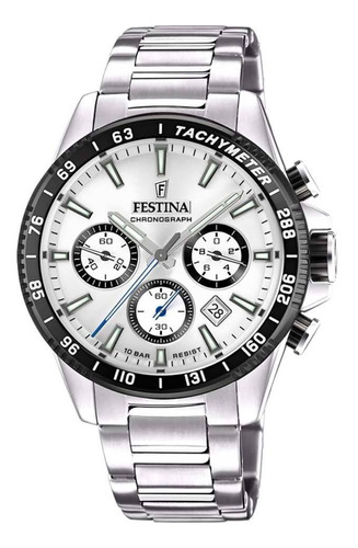 Reloj Festina Hombre F20560/1 Cronograph Color de la malla Plateado Color del bisel Negro Color del fondo Plateado