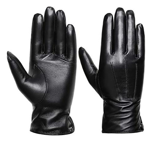 Guantes De Cuero De Piel De Oveja De Lujo De Invierno Pa [u]