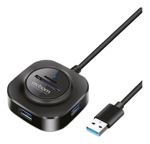 Hub Usb 3.0 Extensor 5 Em 1 Leitor Cartão Micro Sd Tf Not Pc