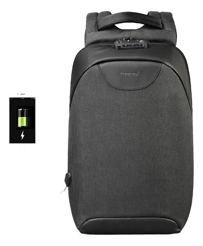 Mochila Tigernu Ejecutiva Para Notebook Negro T-b3611