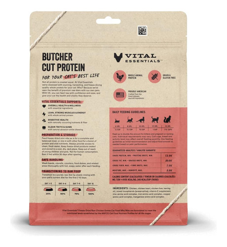 Vital Essentials Entree Alimento Para Gato Sabor Pollo 8oz