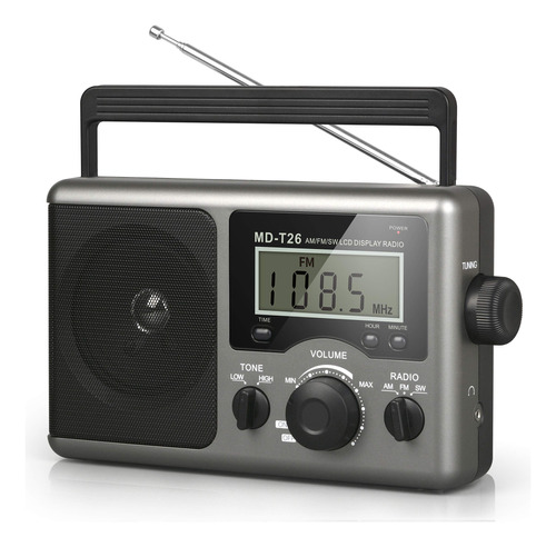 Greadio Radio Porttil De Onda Corta, Radio De Transistor Fm