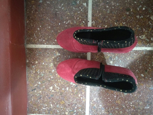 Zapato Mujer Gamuza Plataforma Y Taco Fino Talle 37