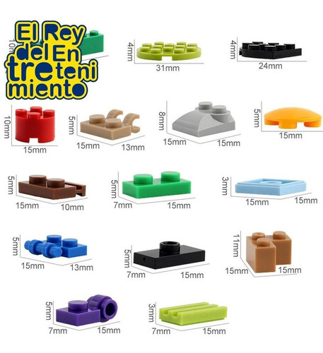 Imagen 6 de 7 de Juego 1000 Bloques Ladrillos De Encastre Calidad - El Rey