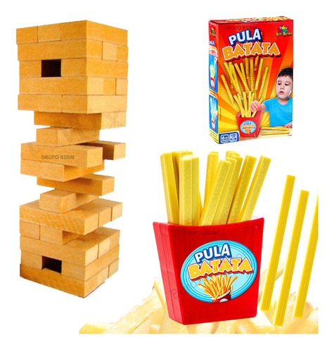 Kit Brinquedo Para Criança Pula Batata + Caiu Perdeu Blocos