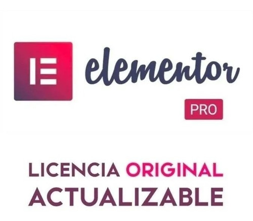 Imagen 1 de 2 de Elementor Pro Licencia Original Actualizada 1 Año Para 1 Web