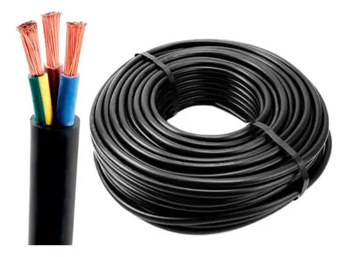 Cable Tipo Taller Normalizado 3 X 6 Mm X 5 Metros Negro