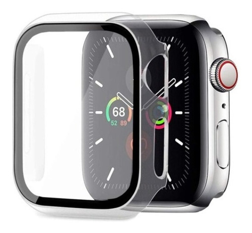 Capa Com Vidro Integrado Para Apple Watch 45mm Transparente