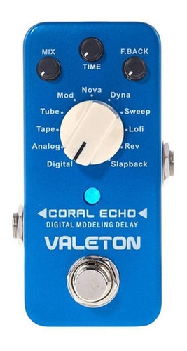 Pedal Valeton Cdl3 Coral Echo 11 Tipos De Delay Color Celeste