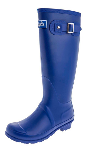 Botas De Lluvia Altas Mujer Wellington Bottplie - Azul Matte