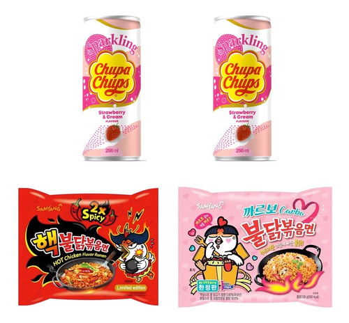 Paquete Ramen Coreano Samyang Buldak Carbonara 2 Chupa Chups