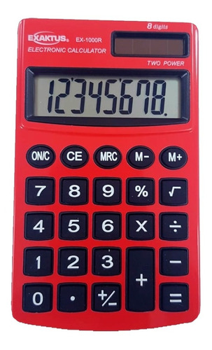 Calculadora Exaktus Ex-1000 8 Digitos Display Solar Bolsillo