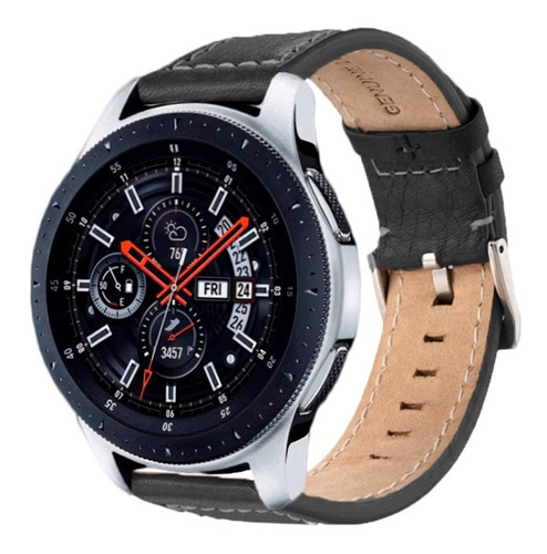 Correa De Piel Premium Sewing Para Galaxy Watch 46 Mm +mica