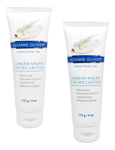 2 Cremas Facial Concha Nácar Y Ácido Láctico Aclara Manchas