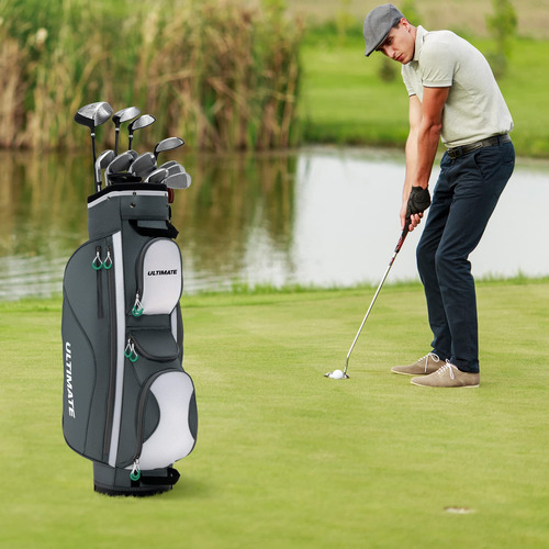 Bolsa Para Carrito De Golf Tangkula Con Divisores 14 VĂas Gris