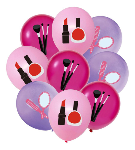 Ramo De 12 Globos De Maquillaje Para Spa, Tema De Spa, Cumpl