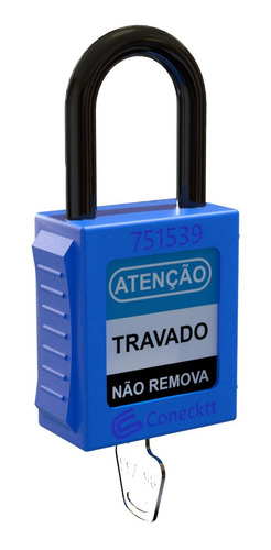 Cadeado Bloqueio Loto  Nr10 Tagout Haste De Plastico Azul