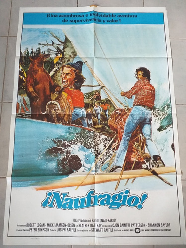 Antiguo Afiche Cine - Naufragio ! Robert Logan *