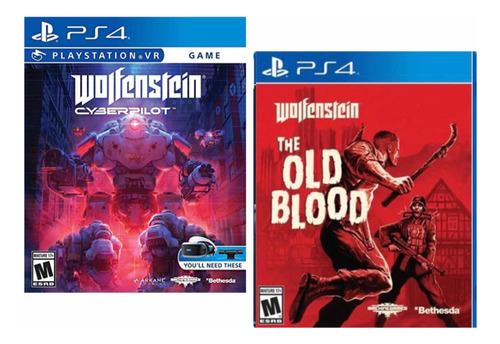 Wolfenstein Cyberpilot + Wolfenstein Old Blood Ps4 Nuevos**