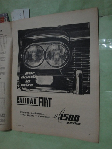 Publicidad Fiat 1500 Año 1964 Gran Clase B