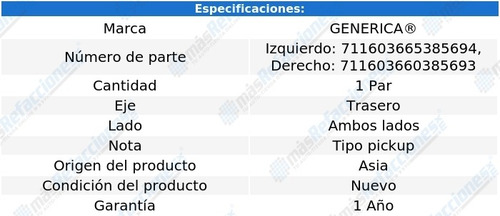 Par Alerones Defensa Tra Volkswagen Pointer 05-09 Generica