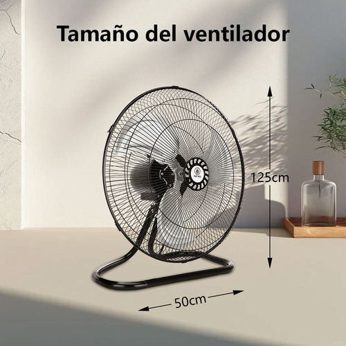 Ventilador 3 En 1 Pedestal Piso Y Pared Aspas Metal 50 Cm 60hz Negro Plata Metal 3