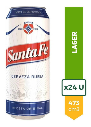Cerveza Santa Fe Rubia Lata 473ml Pack X24 La Barra Oferta