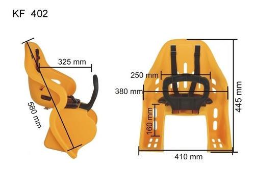 Imagem 2 de 6 de Cadeira Cadeirinha Traseira Bicicleta Kid Bike Kalf Preta