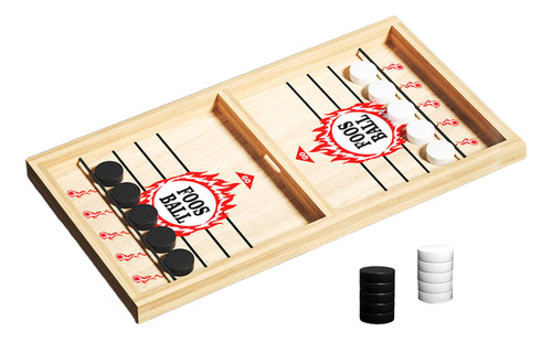 Juegos De Hockey De Mesa De Madera Fast Puck Game L Red Con