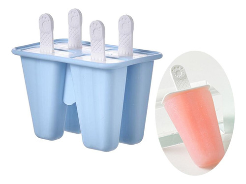 Moldes De Silicona Para Helado, Barra De Jugo, 4 Celdas Azul