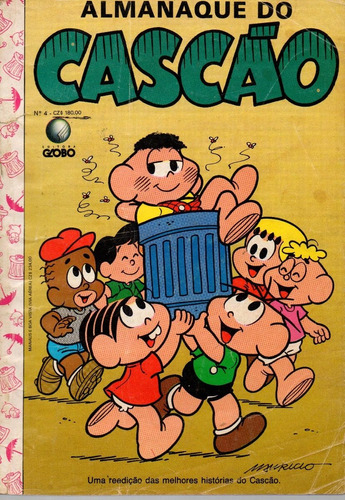 Almanaque Do Cascão N° 4 - 84 Páginas Em Português - Editora Globo - Formato 13,5 X 19 - Capa Mole - 1988 - Bonellihq 4 Cx443 E21