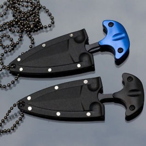 Imagen 4 de 7 de Mini Cuchillo Navaja Collar Táctico Militar Defensa Personal