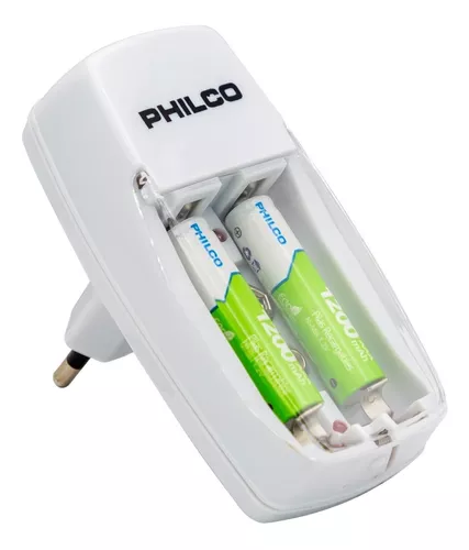 Cargador con 2 pilas recargables AAA 1200 MAH PHILCO