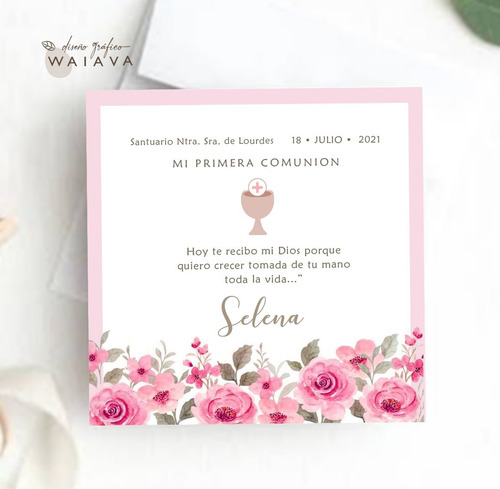 Imagen 7 de 10 de Estampas Tarjetas Primera Comunión De Nenas X 2u