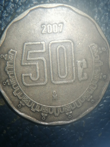 Moneda De 50 Centavos 2007 Con Error En  Anillo De La Acepta