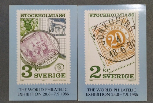 Postales Estampillada De Suecia Año 1986