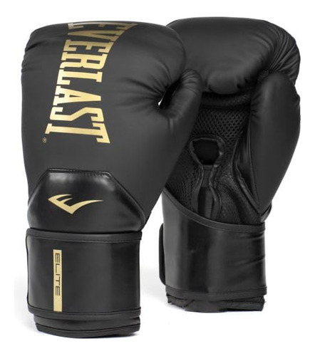 Everlast Elite 2 Guantes De Boxeo (negro/dorado, 16 Onzas)