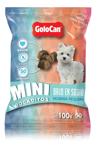 Golocan Mini Bocaditos Mordida Pequeña Bajo Sodio X 100 Grs.