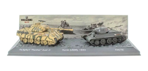 Miniatura Diecast 1/72, Panther V Vs T34/76, Kursk 1943