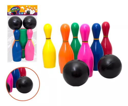 Jogo De Boliche Infantil Grande Com 6 Pinos E Duas Bolas