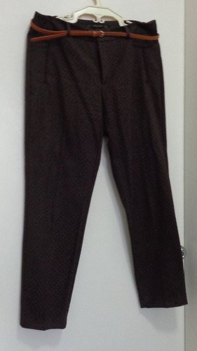 Zara Pantalon Original Dama Marron Oscuro Talla 40 O L