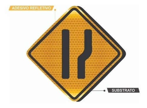 Placa Alargamento De Pista À Direita Refletivo A-21e Ti